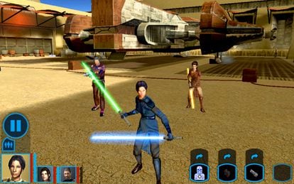 Fotograma del videojuego 'Knights of the Old Republic', ambientado en el universo de 'Star Wars'.