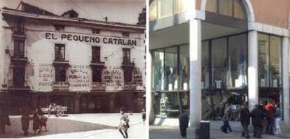 Fachada de la tienda El pequeño catalán, antes y ahora.