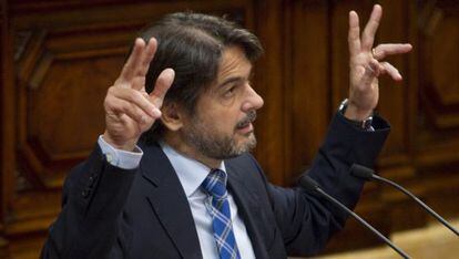El secretario general de CDC, Oriol Pujol, en el Parlamento catalán.
