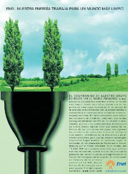 Algunos anuncios analizados en el informe <i>Tratamiento del medio ambiente en la publicidad</i> de la Universidad de Valladolid para el Ministerio de Medio Ambiente.