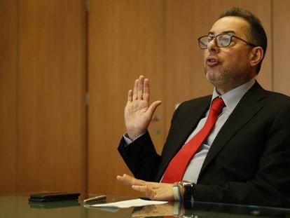 Gianni Pittella, este lunes, en un momento de la entrevista en Madrid.