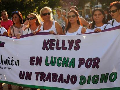 Protesta de las camareras de piso en Málaga