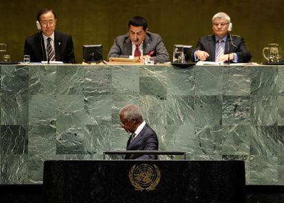 Kofi Annan, ante la Asamblea General de la ONU, el 7 de junio.