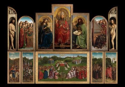 'La adoración del Cordero místico', de Van Eyck, tras su restauración en 2020.