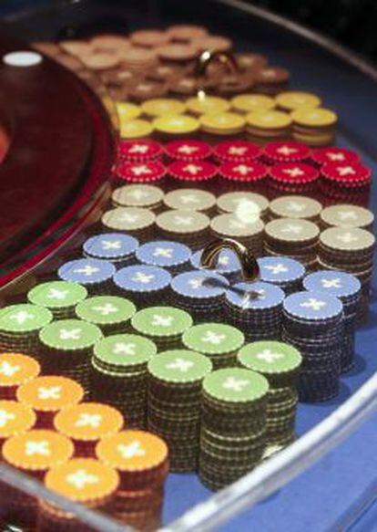Fichas de juego en un casino de Madrid.