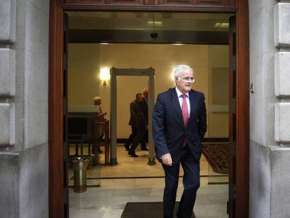 José María Romero de Tejada, en la puerta de la Fiscalía General del Estado en septiembre de 2014.
