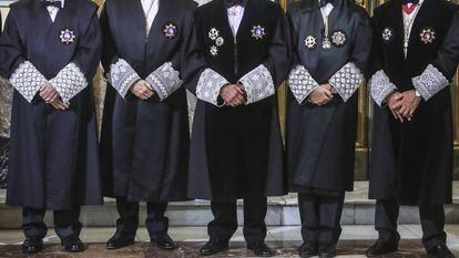 Miembros del Tribunal Supremo en la presentación del año judicial 2018.