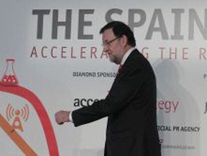 Mariano Rajoy, durante su intervenci&oacute;n en una jornada empresarial organizada por The Economist.