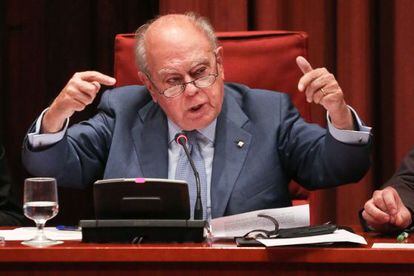 El expresidente catalán Jordi Pujol comparece en el Parlamento de Cataluña en noviembre de 2014.