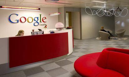 Entrada a las oficinas de Google en España.