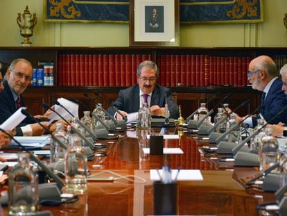 Rafael Mozo preside el pleno del Consejo General del Poder Judicial del pasado jueves, 13 de octubre.