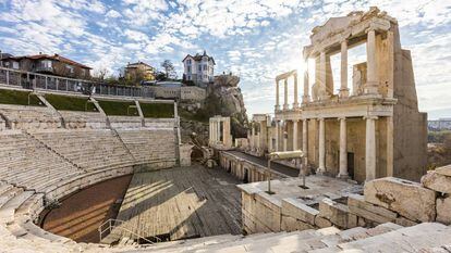 Anfiteatro romano de Plovdiv, en Bulgaria, construido en el siglo II d. de C.