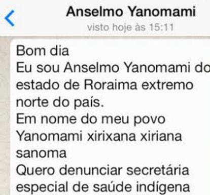Mensaje de los Yanomami.