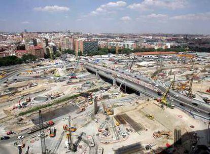 Vista panorámica de las obras de soterramiento de la M-30, captada en junio de 2006.