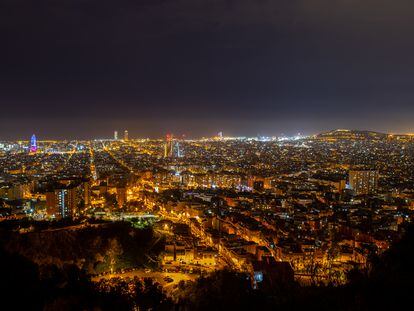 Vista aérea de Barcelona en marzo de 2020.