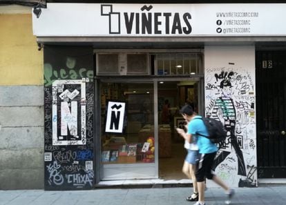 La tienda de cómics Viñetas, en la calle de la Luna de Madrid.
