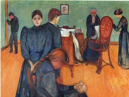 'Muerte en la habitación de la enferma' (1895), pintura en la que Edvard Munch representó el fallecimiento de su hermana.