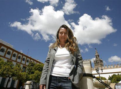 Myriam Seco, en la Patio de Armas de Sevilla.