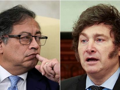 El presidente de Colombia, Gustavo Petro, y el homólogo argentino, Javier Milei.