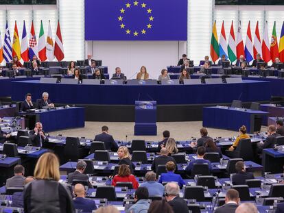 El pleno del Parlamento Europeo en Estrasburgo este lunes.