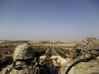 Soldados estadounidenses, cerca Manbij, en el norte de Siria, en una imagen del pasado febrero.
