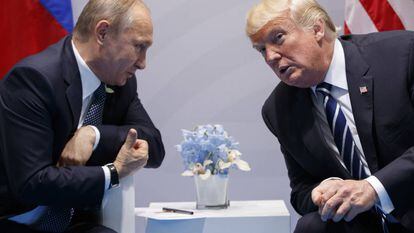 Donald Trump y Vladímir Putin en el G-20 de Hamburgo.