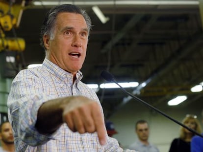 El republicano Mitt Romney en un acto de campa&ntilde;a.