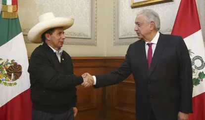 Pedro Castillo y Andrés Manuel López Obrador, en Ciudad de México, en septiembre de 2021.