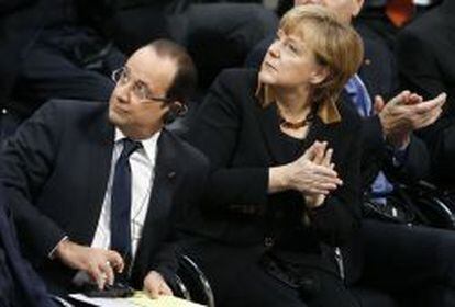 El presidente de Francia, Francois Hollande, y la canciller alemana, Angela Merkel.