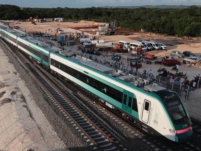 El Tren Maya durante un recorrido de prueba, en Mérida, Estado de Yucatán, el pasado 1 de septiembre.