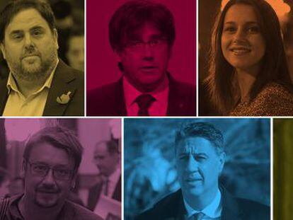 Junqueras en la cárcel y Puigdemont en Bruselas encabezan dos de las siete listas de los partidos con representación en el Parlament. Domènech y Riera, las caras nuevas