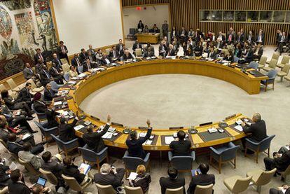 Votación en el Consejo de Seguridad de la ONU de la resolución sobre Siria, el martes.