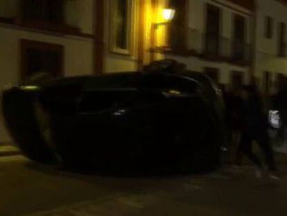 Tras una discusión de tráfico en la que tres varones de nacionalidad rumana agredieron a otro vecino de Pedrera se produjeron concentraciones de protesta que acabaron con desórdenes públicos