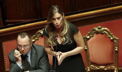 Maria Elena Boschi, ministra de las Reformas Constitucionales, en el Senado italiano en Roma, el 13 de octubre de 2015.