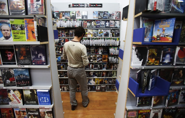 Videoclub Ficciones, en Madrid, en una imagen de archivo.