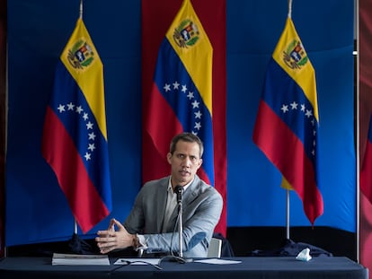 Juan Guaidó, durante una comparecencia.