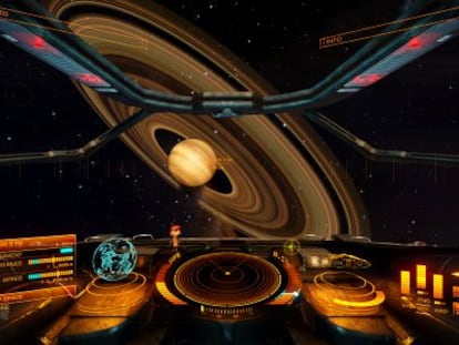 Una imagen del videojuego &#039;Elite: dangerous&#039; que recrea la V&iacute;a L&aacute;ctea. 