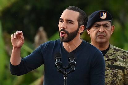Nayib Bukele durante un acto militar, en San Juan Opico (El Salvador), el pasado 23 de noviembre.