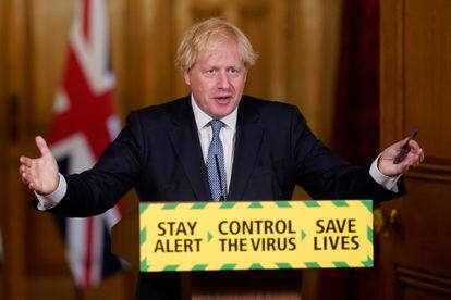 Boris Johnson, el pasado viernes durante una rueda de prensa en Downing Street.