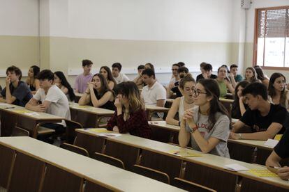 Examen de Selectividad en la Facultad de Biología de la Universidad de Barcelona, el pasado 14 de junio.
