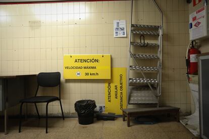Parte del antiguo vestíbulo de la estación de Ventas, reutilizado como área para los trabajadores.