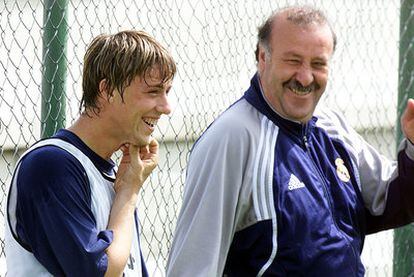 Guti y Del Bosque, en la temporada 2000-2001 en el Madrid.