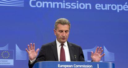 El comisario europeo de energ&iacute;a, Guenther Oettinger, en Bruselas.  