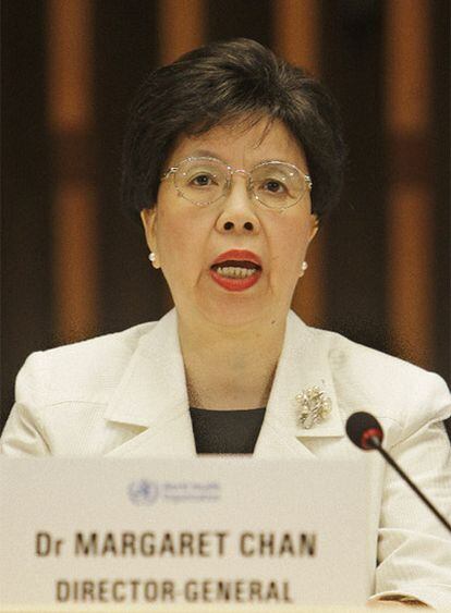 La directora de la OMS, Margaret Chan, durante la rueda de prensa ofrecida en Ginebra