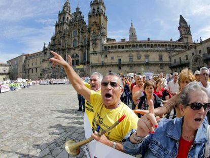 Participantes en la manifestación de afectados de las participaciones preferentes.