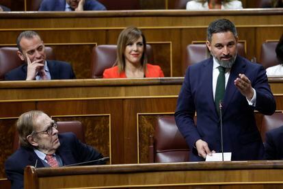 El líder de Vox, Santiago Abascal, da la contrarréplica al presidente Sánchez.