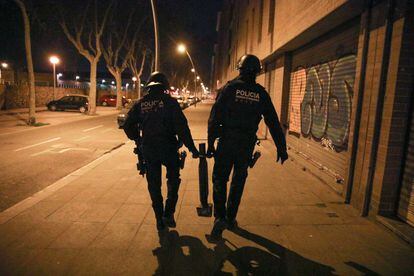 Operación policial en Barcelona, este martes.