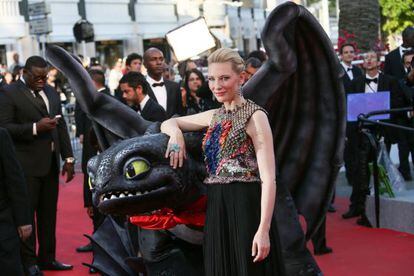 Cate Blanchett, durante la presentación de 'Cómo entrenar a tu dragón, 2'.