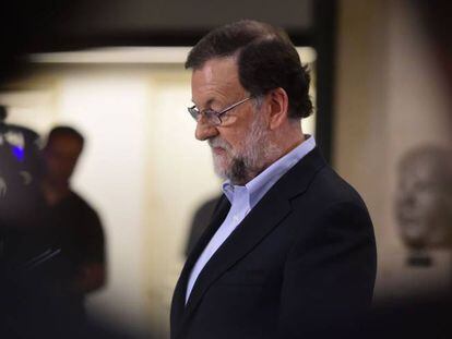 El presidente en funciones, Mariano Rajoy, el pasado jueves.