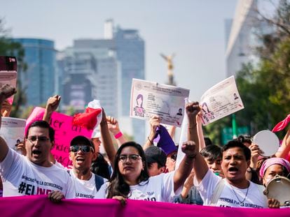 La marcha en defensa del INE sobre el Paseo de la Reforma en Ciudad de México, en noviembre de 2022.
